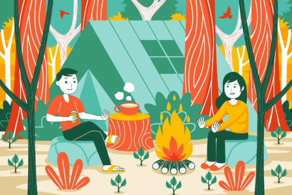 Integrating Camping Vector Illustration 01 Into Professional Creative Workflows