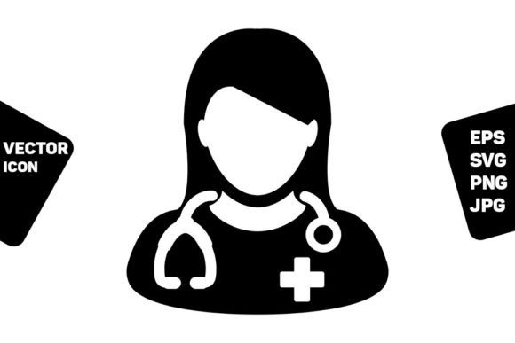 Medical Icon Vector Female Doctor Person: Essential Assets for Modern Healthcare Design