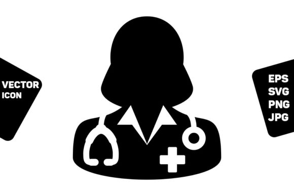 Physician Icon Vector Female Person: Selecting the Right Asset for Medical Design