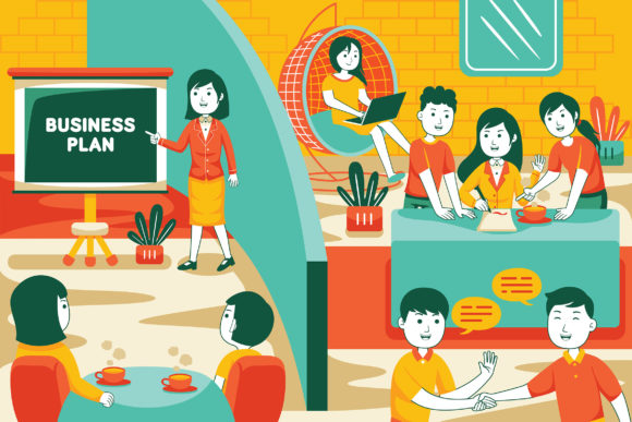 Work in Office Vector Illustration 01: Design Guide